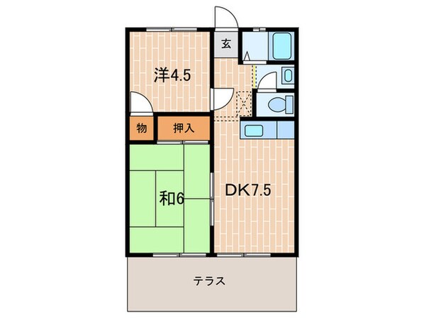 パ－クハイツの物件間取画像